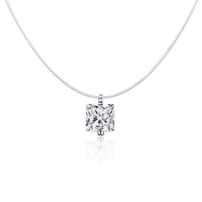Kate McEnroe New York Invisible Chain Silver &amp; Rhinestone Jewelry Set Jewelry Sets Necklace-S 26876842-necklace-s