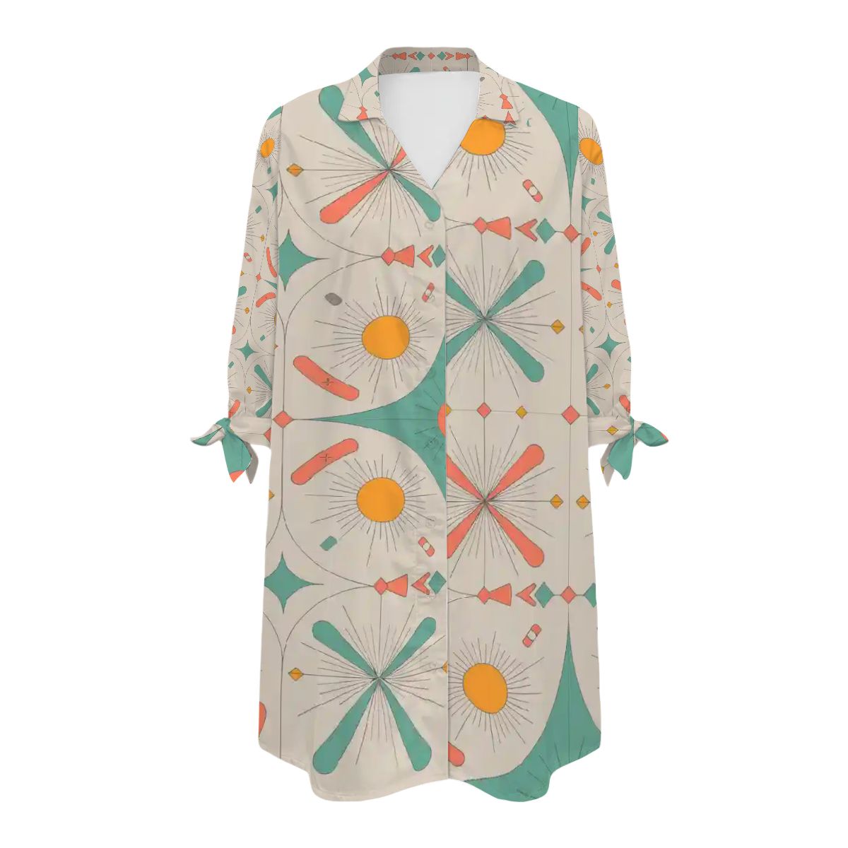 Kate McEnroe New York Jetset Starburst Retro Cover Up, Mid Century Modern Pool Lounge ShirtSwimsuits Cover Ups5wzgLgPScw