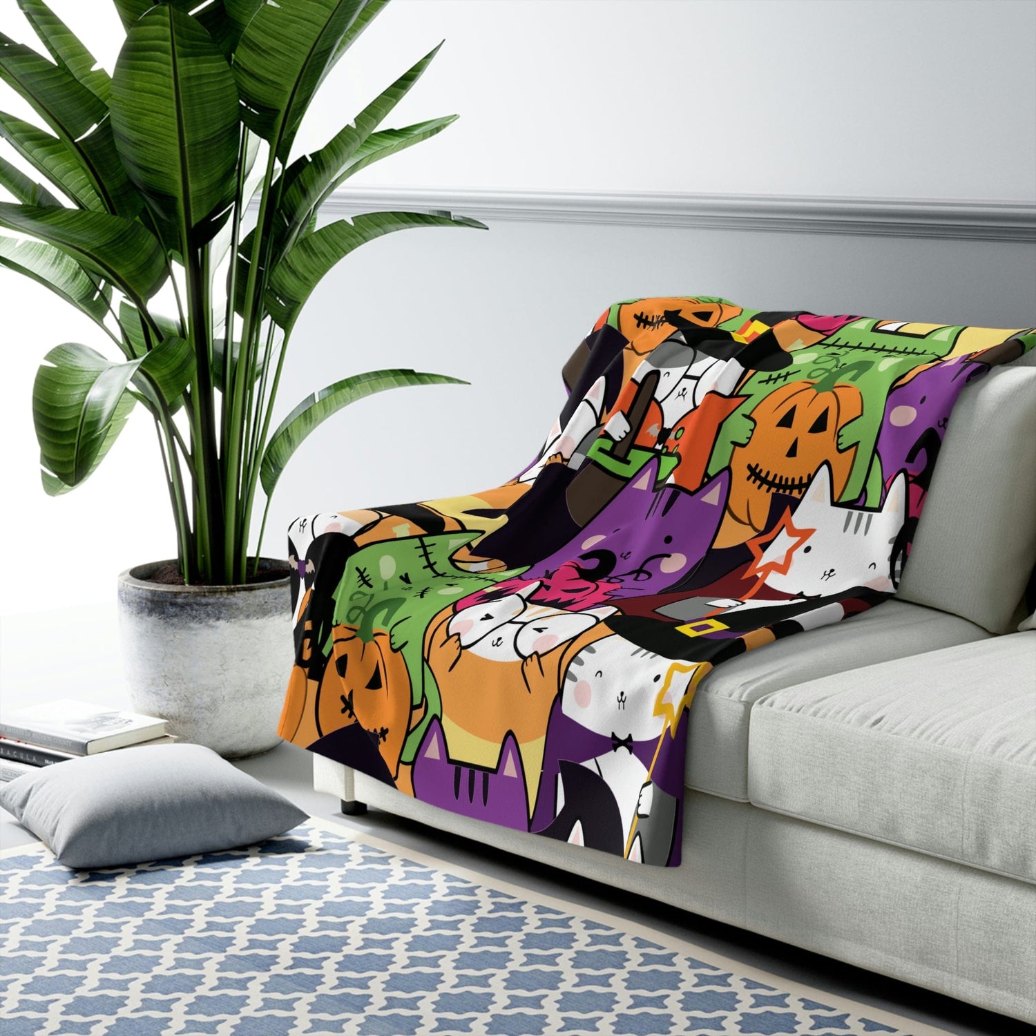 Kate McEnroe New York Kawaii Kids Halloween Cats Blanket Blankets 50&quot; × 60&quot; 3549443962