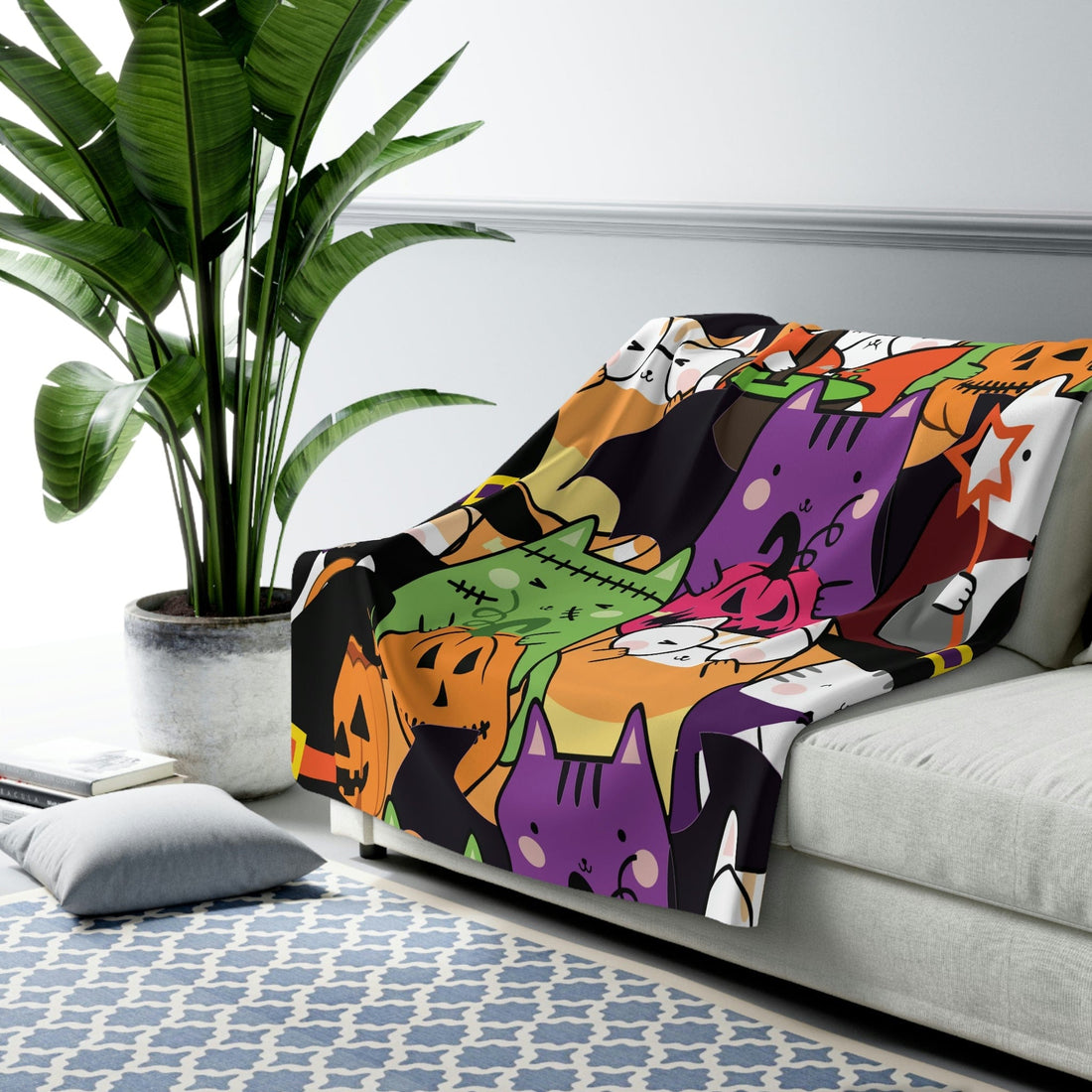 Kate McEnroe New York Kawaii Kids Halloween Cats Blanket Blankets 60&quot; × 80&quot; 3549443963