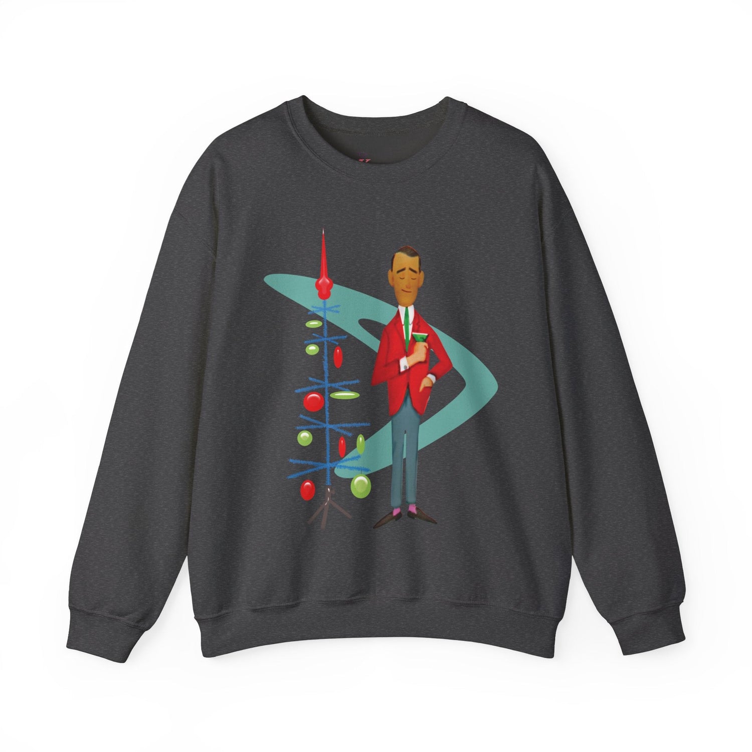 Kate McEnroe New York Kitsch 1950s Christmas Unisex Crewneck Sweatshirt, Mid Century Modern Retro Holiday PulloverSweatshirt23317573874612278109