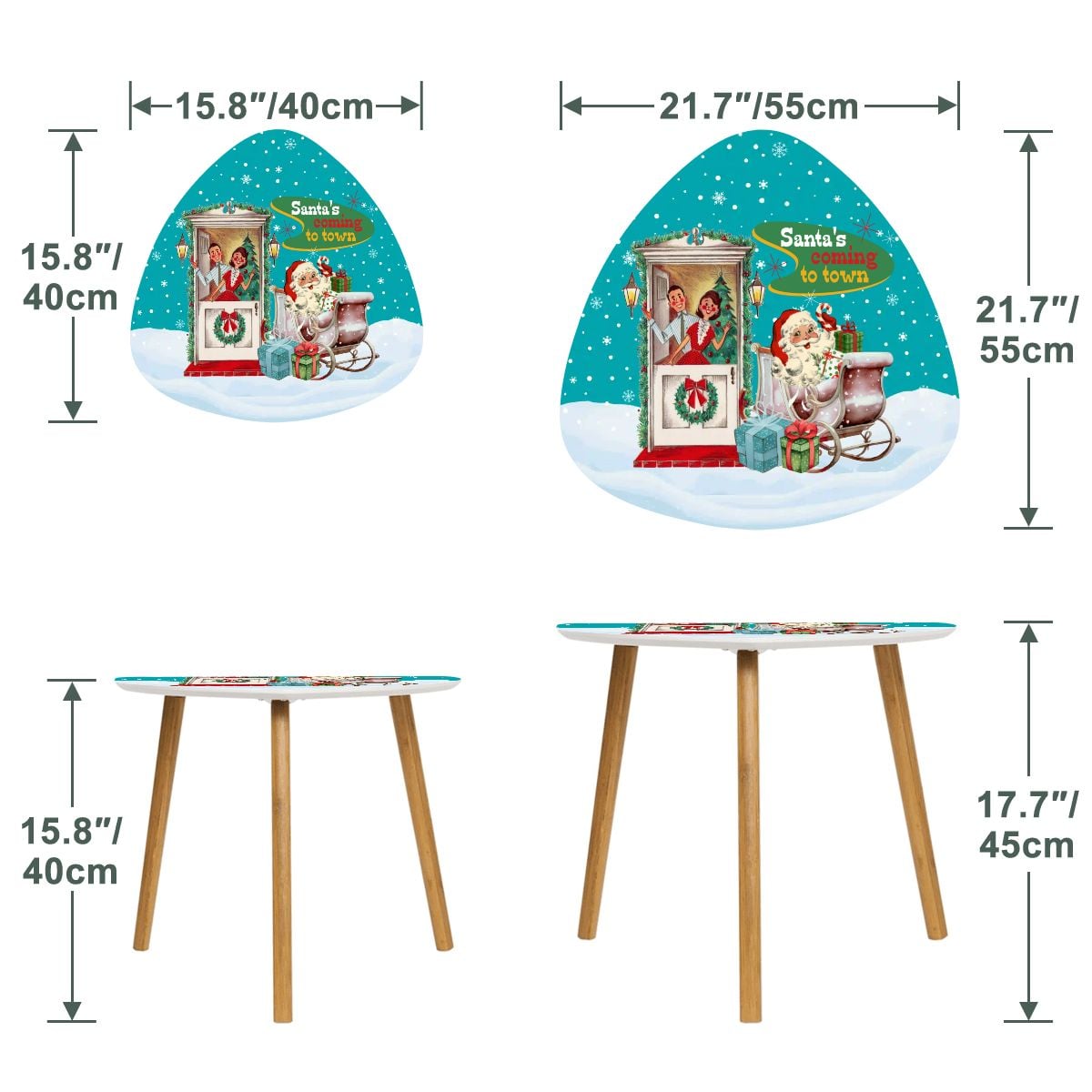 Kate McEnroe New York Kitsch 1950s Santa’s Coming to Town Sleigh MCM Nesting TablesNesting Tabless37Z1PKA2x