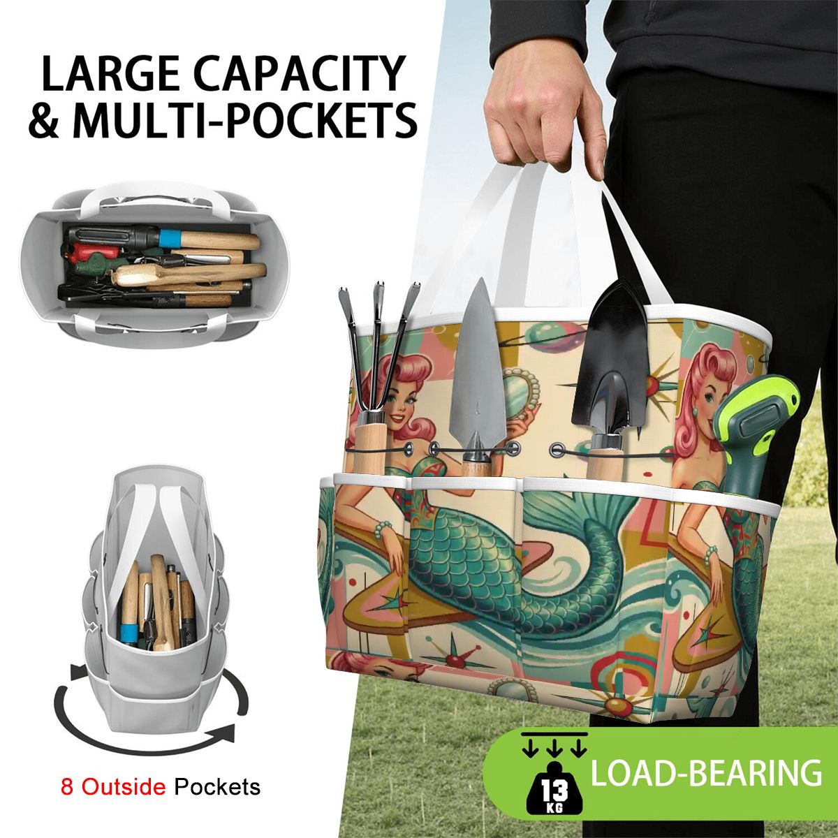 Kate McEnroe New York Kitschy 1950s Retro MCM Mermaid Atomic Starburst Garden Tool BagGarden Tool Bagx3coQPSGxR