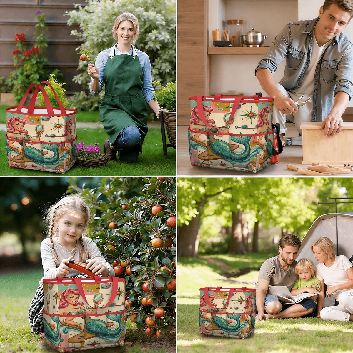 Kate McEnroe New York Kitschy 1950s Retro MCM Mermaid Atomic Starburst Garden Tool BagGarden Tool Bagx3coQPSGxR