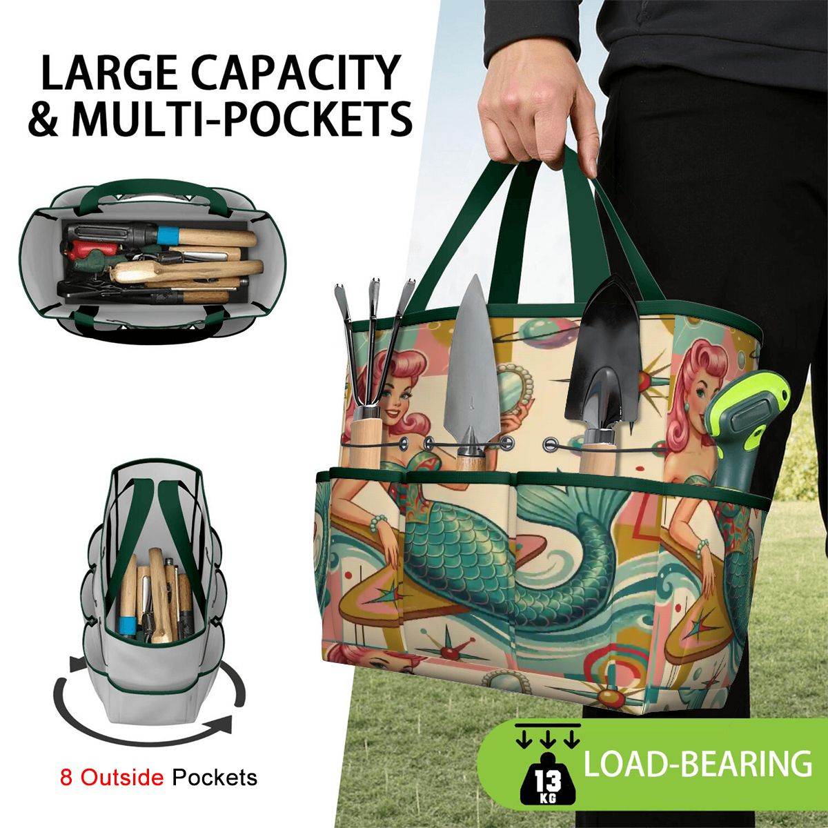 Kate McEnroe New York Kitschy 1950s Retro MCM Mermaid Atomic Starburst Garden Tool BagGarden Tool Bagx3coQPSGxR