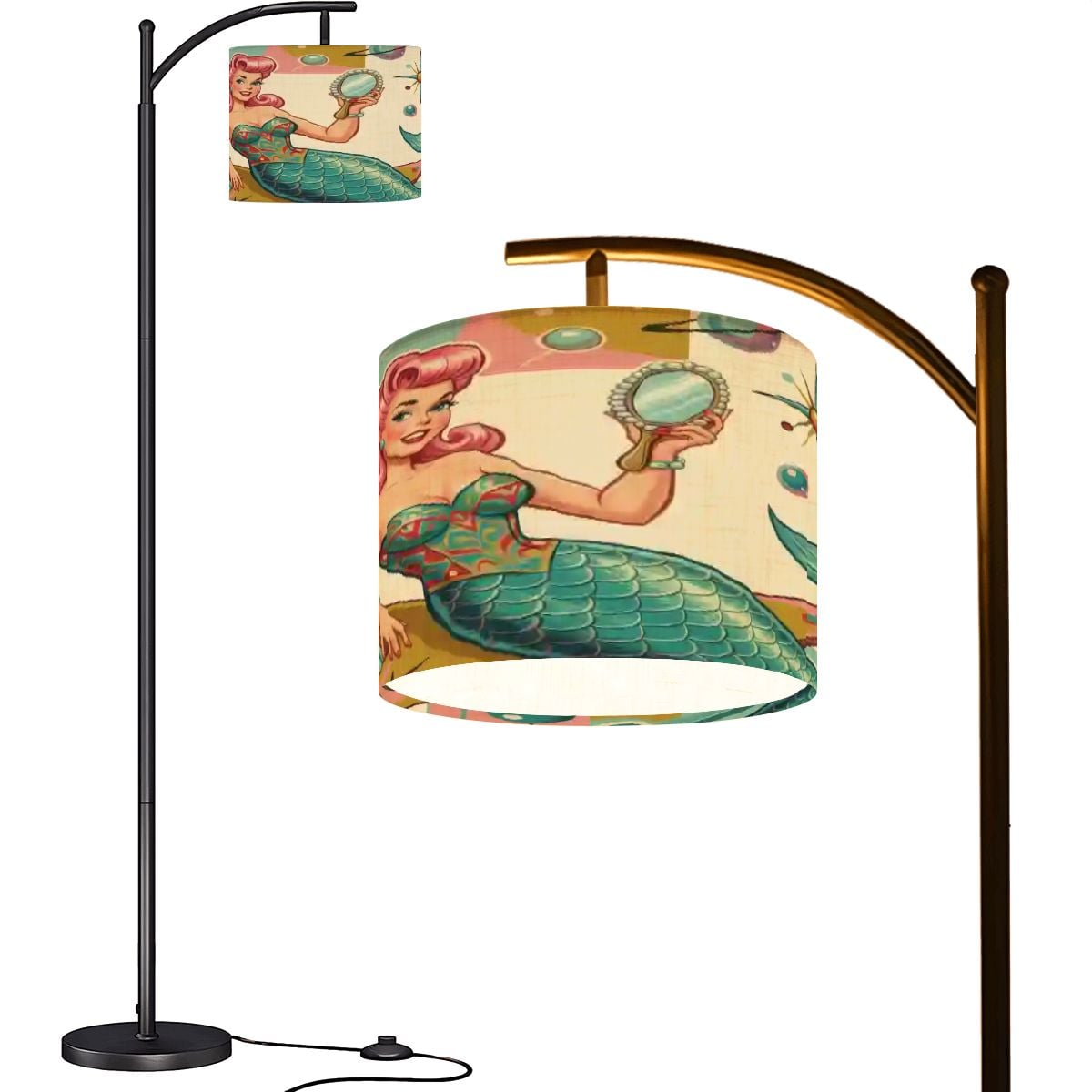 Kate McEnroe New York Kitschy 1950s Retro Mermaid Atomic Starburst Arc Floor LampArc Floor Lamps1LIm63Hlt2