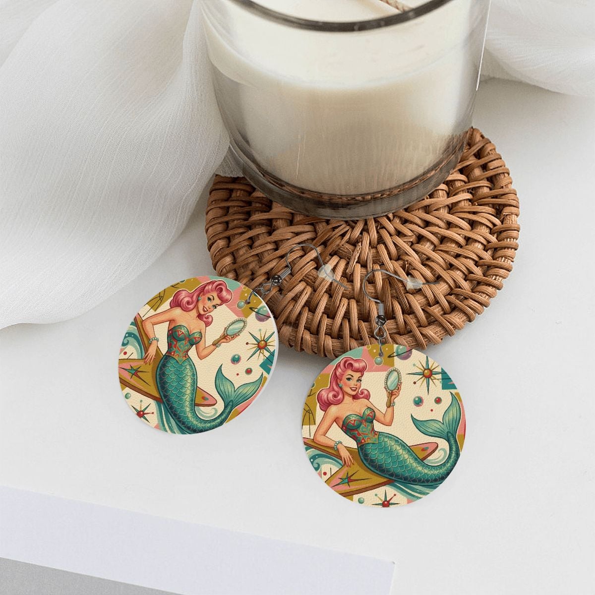 Kate McEnroe New York Kitschy 1950s Retro Mermaid Atomic Starburst EarringsEarringsPLaZXzEj8M