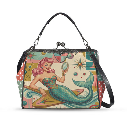 Kate McEnroe New York Kitschy 1950s Retro Mermaid Atomic Starburst Kiss Lock HandbagCrossbody BagsD3282730