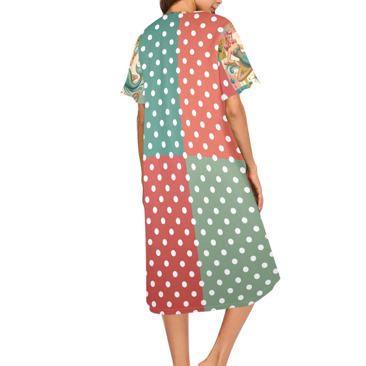 Kate McEnroe New York Kitschy 1950s Retro Mermaid Atomic Starburst Muumuu House DressMuumuusD3289565