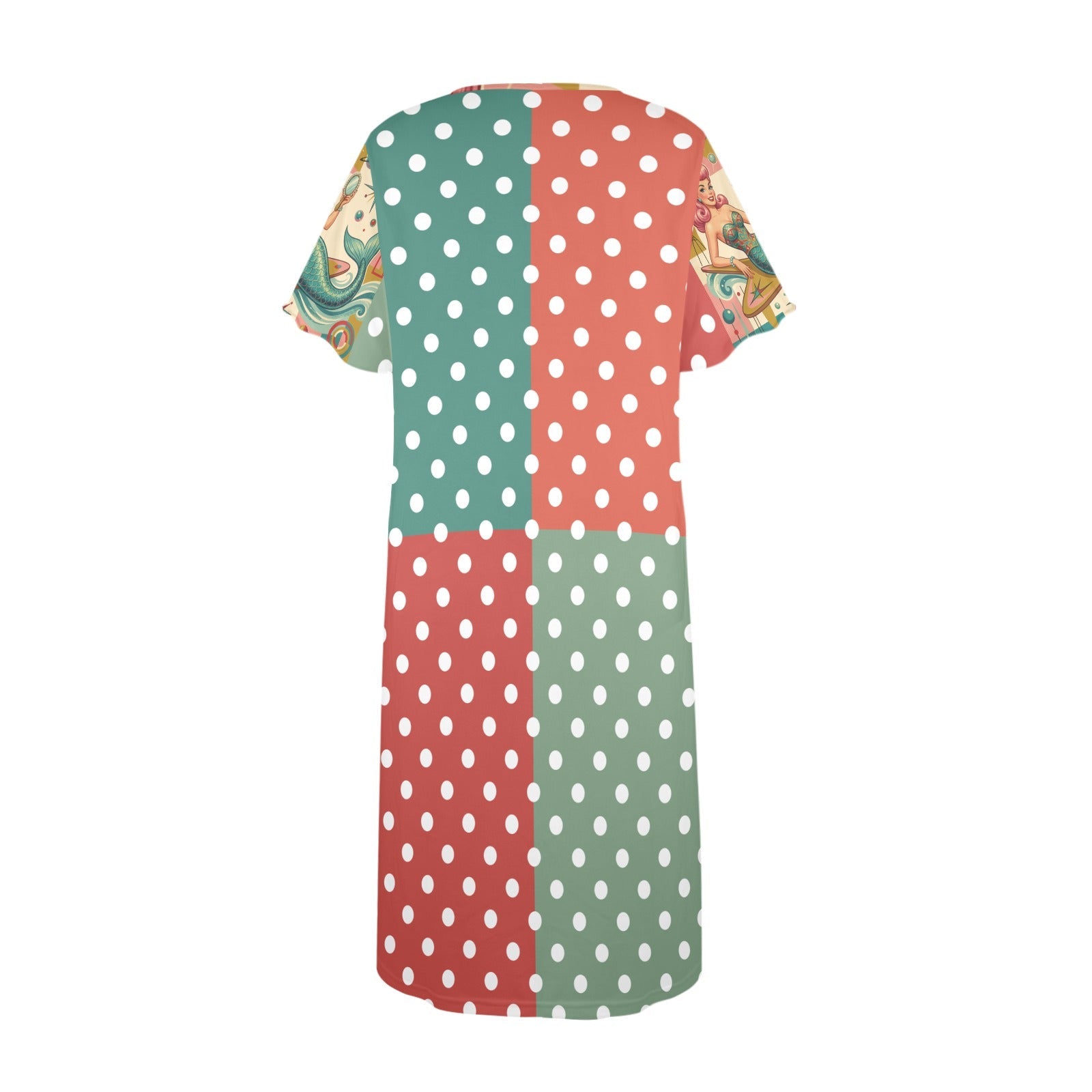 Kate McEnroe New York Kitschy 1950s Retro Mermaid Atomic Starburst Muumuu House DressMuumuusD3289565