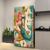 Kate McEnroe New York Kitschy 1950s Retro Mermaid Atomic Starburst Refrigerator WrapRefrigerator WrapskQeOot4rZ9