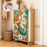 Kate McEnroe New York Kitschy 1950s Retro Mermaid Atomic Starburst Shoe Cabinet Entryway StorageShoe Storage7x2Rdg5u57