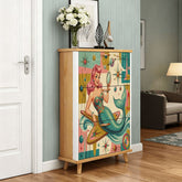 Kate McEnroe New York Kitschy 1950s Retro Mermaid Atomic Starburst Shoe Cabinet Entryway StorageShoe Storage7x2Rdg5u57