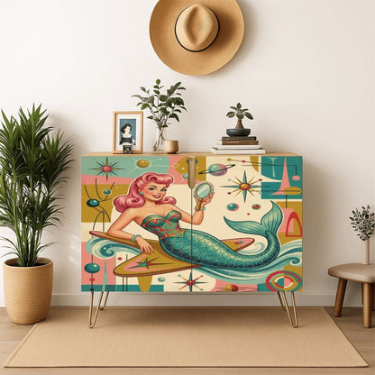Kate McEnroe New York Kitschy 1950s Retro Mermaid Atomic Starburst Storage CabinetStorage CabinetslmBTwYt9tV