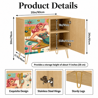 Kate McEnroe New York Kitschy 1950s Retro Mermaid Atomic Starburst Storage CabinetStorage CabinetslmBTwYt9tV