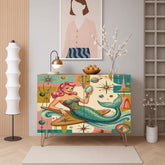 Kate McEnroe New York Kitschy 1950s Retro Mermaid Atomic Starburst Storage CabinetStorage CabinetslmBTwYt9tV