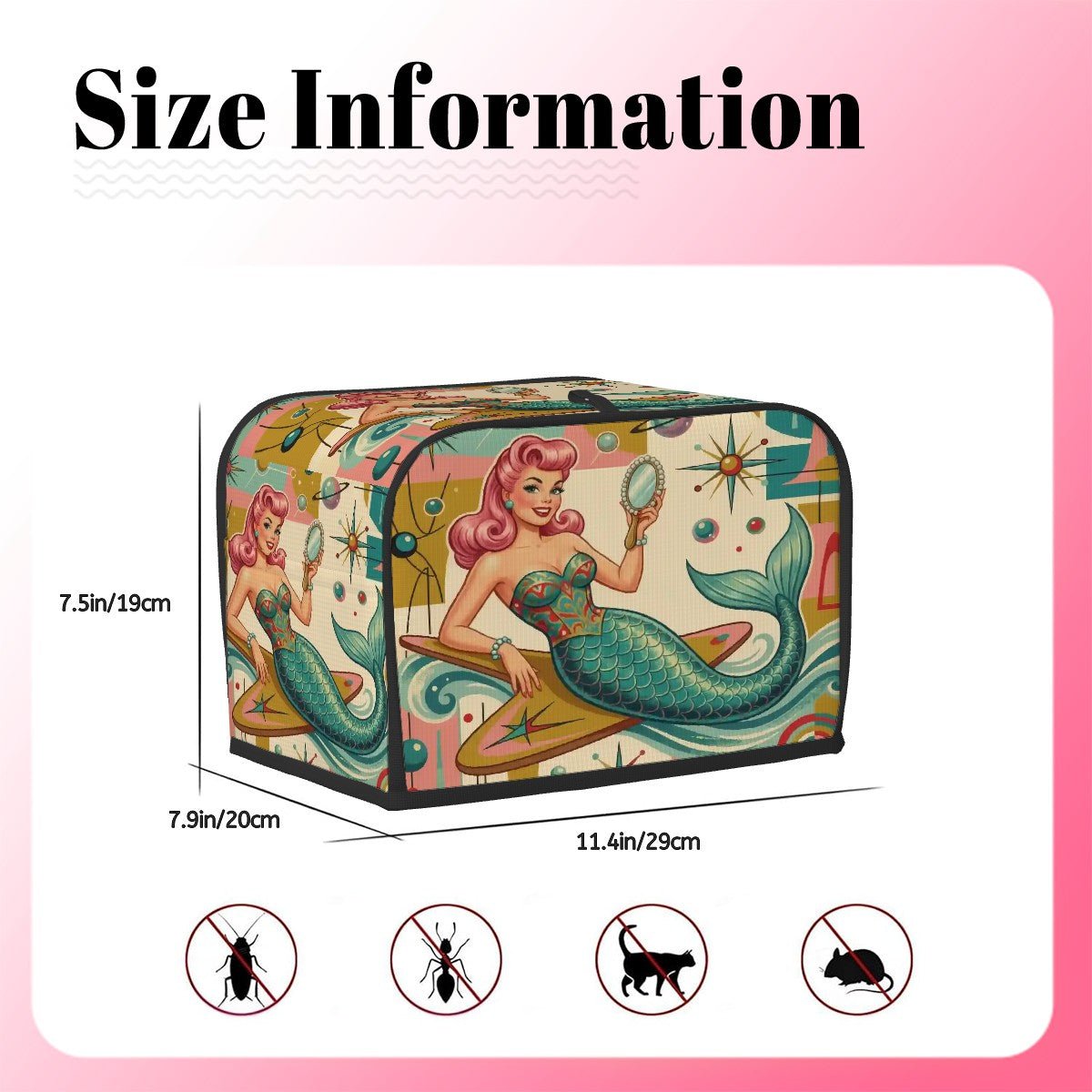 Kate McEnroe New York Kitschy 1950s Retro Mermaid Atomic Starburst Toaster CoverToaster CoversoyaTQpD1mm
