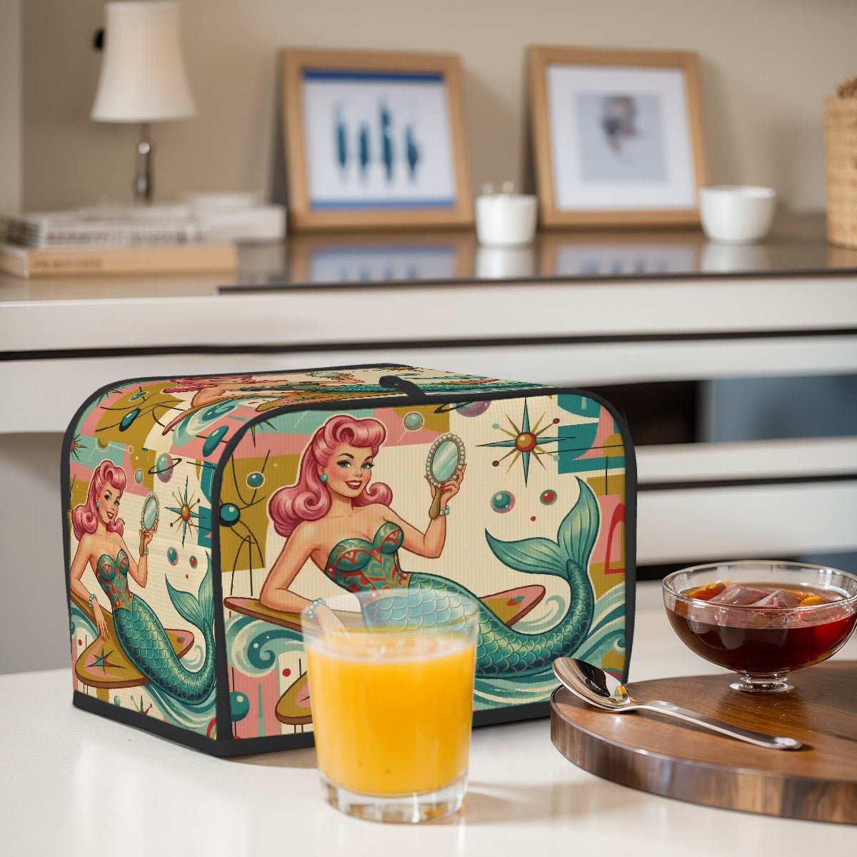 Kate McEnroe New York Kitschy 1950s Retro Mermaid Atomic Starburst Toaster CoverToaster CoversoyaTQpD1mm