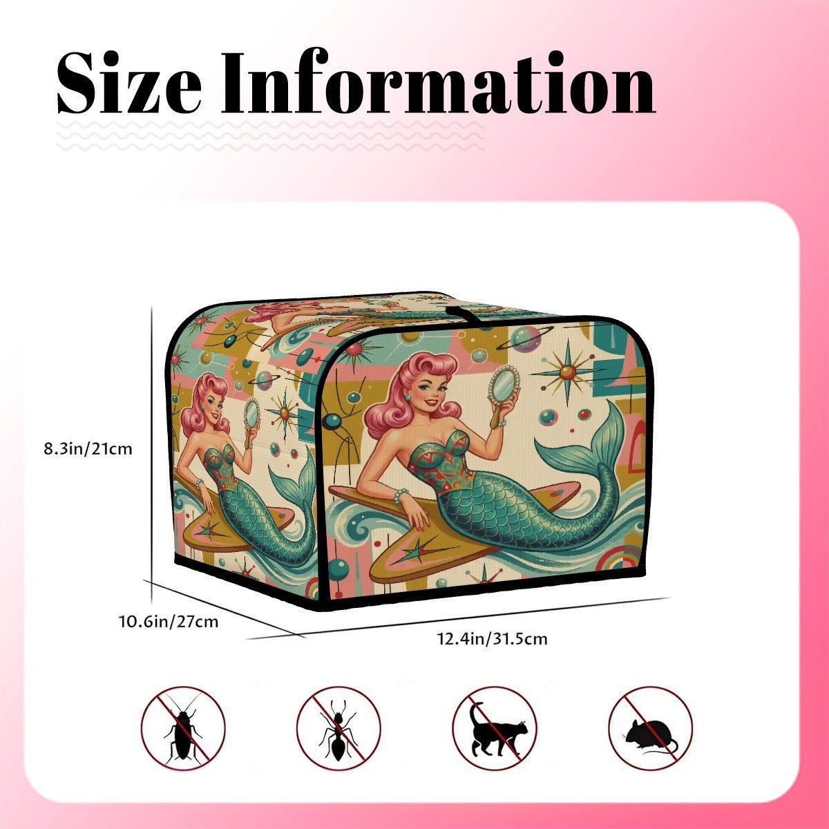 Kate McEnroe New York Kitschy 1950s Retro Mermaid Atomic Starburst Toaster CoverToaster CoversoyaTQpD1mm