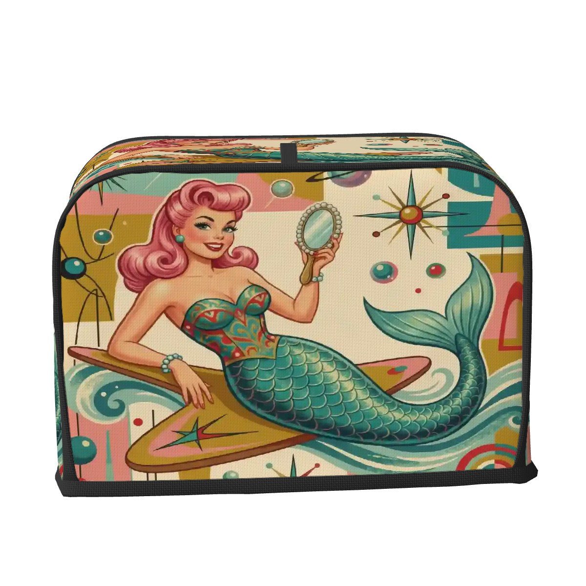 Kate McEnroe New York Kitschy 1950s Retro Mermaid Atomic Starburst Toaster CoverToaster CoversoyaTQpD1mm