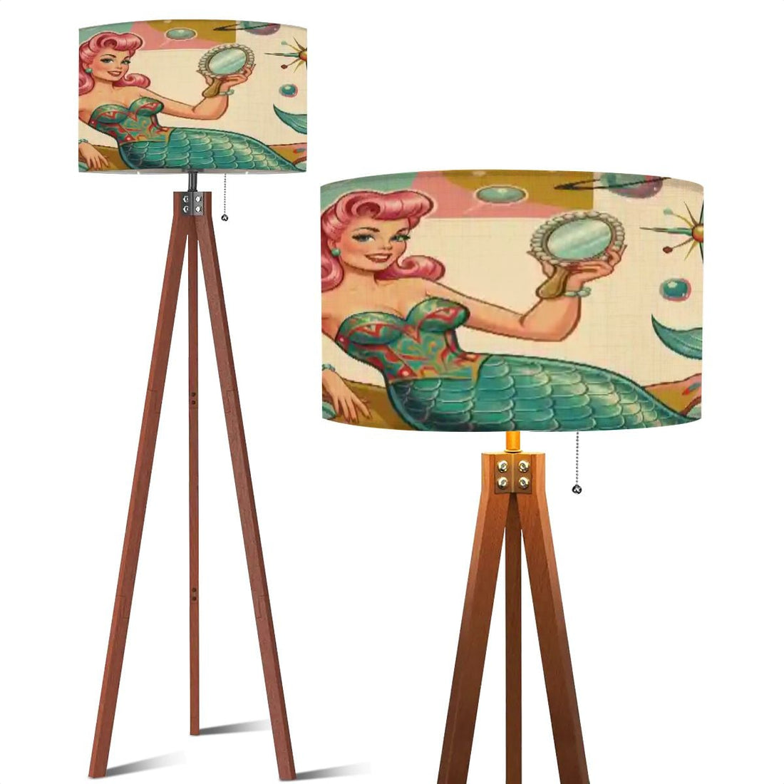 Kate McEnroe New York Kitschy 1950s Retro Mermaid Atomic Starburst Tripod Floor LampTripod Floor Lampsj5o3OLJUAq