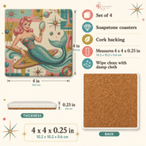 Kate McEnroe New York Kitschy 1950s Retro Mermaid Coasters, Atomic Starburst BarwareCoasters7021