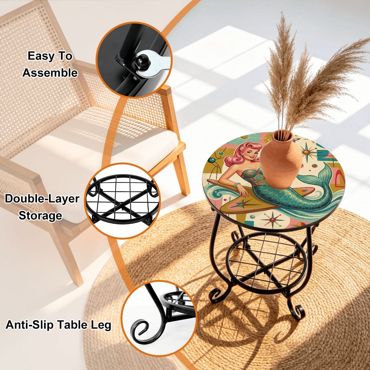 Kate McEnroe New York Kitschy 1950s Retro Mermaid Pin Up Outdoor Side Tableoutdoor side table7ME4TwAlyL