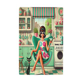 Kate McEnroe New York Kitschy 1960s Mod Girl Kitchen Towel, Atomic Cat Waffle Weave MCMKitchen Towels16191884101030124552