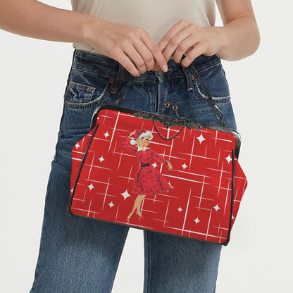Kate McEnroe New York Kitschy 50s Christmas Pinup Mid Century Modern Kiss Lock Crossbody bagCrossbody BagsD3476212