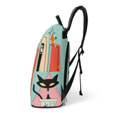 Kate McEnroe New York Kitschy Atomic Cat Backpack, Mid Century Modern Travel CarryallBackpacksN2M56QVN-1