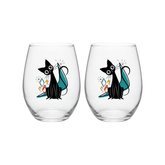 Kate McEnroe New York Kitschy Atomic Cat Boomerang Starburst Wine GlassWine Glasses18934908465852436384