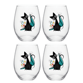 Kate McEnroe New York Kitschy Atomic Cat Boomerang Starburst Wine GlassWine Glasses18934908465852436384
