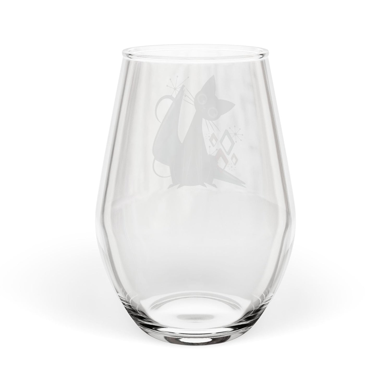 Kate McEnroe New York Kitschy Atomic Cat Boomerang Starburst Wine GlassWine Glasses18934908465852436384