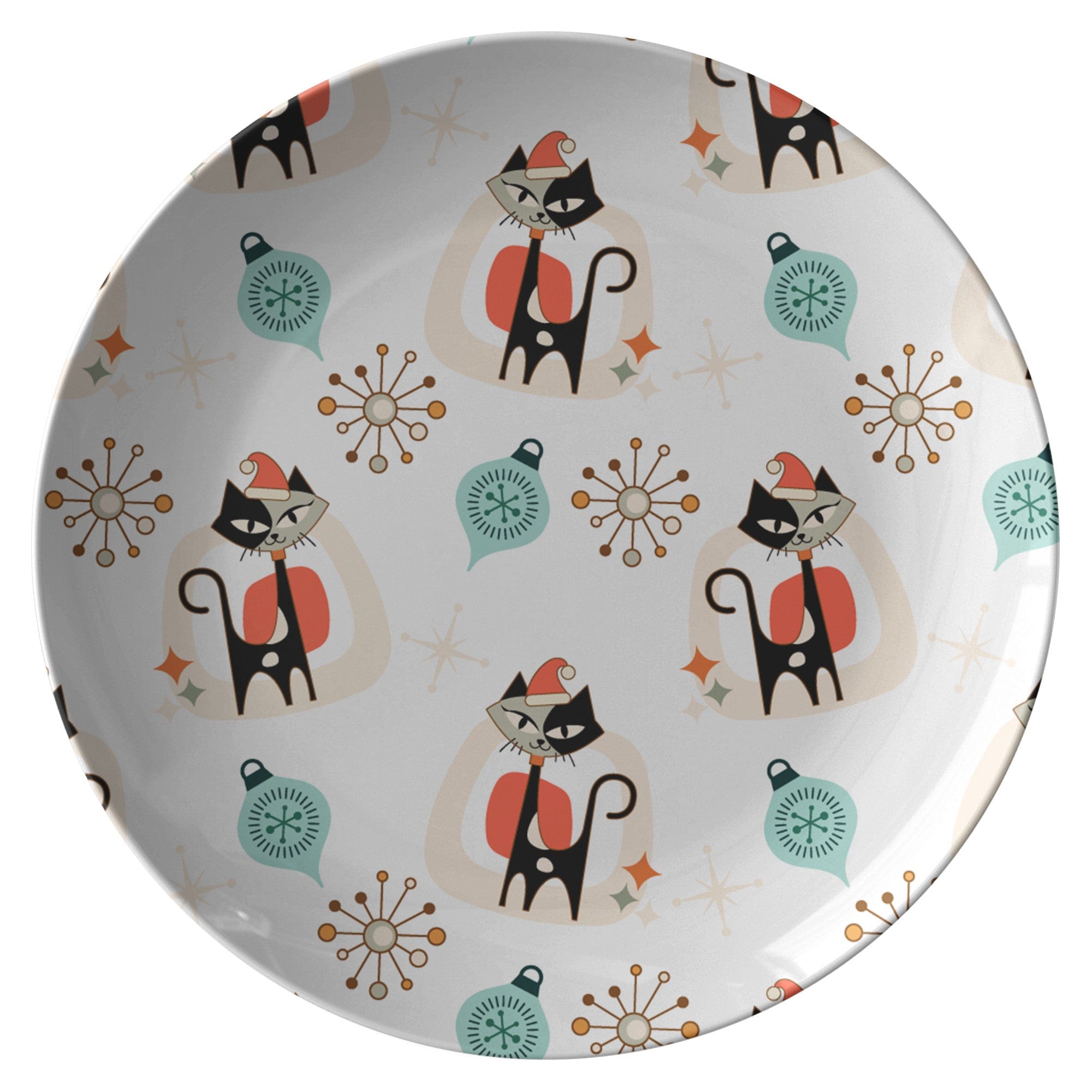Kate McEnroe New York Kitschy Atomic Cat Christmas PlatePlates9820SINGLE