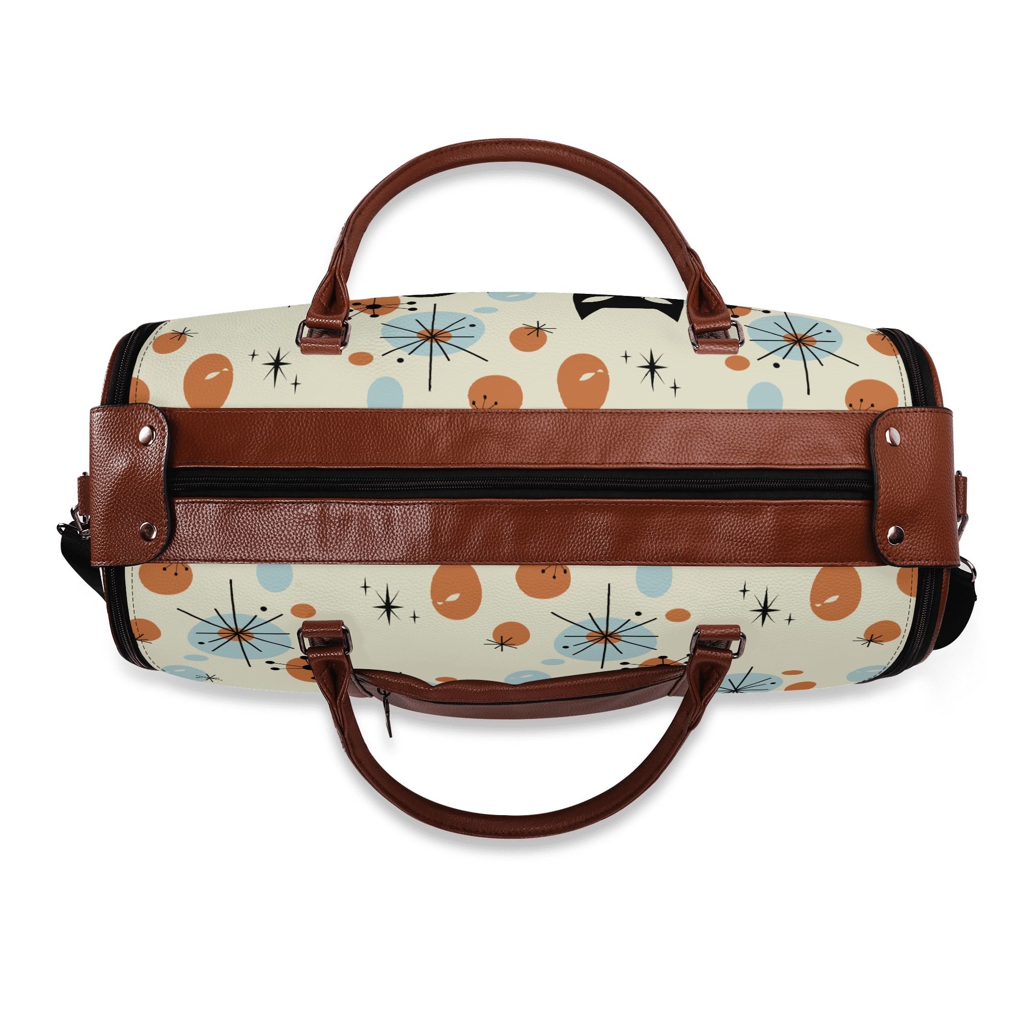 Kate McEnroe New York Kitschy Atomic Cat Duffel Bag, Mid Century Modern Sexton Cat Weekender, Retro Kitsch Carry - OnDuffel BagsWX12GR5W - 1