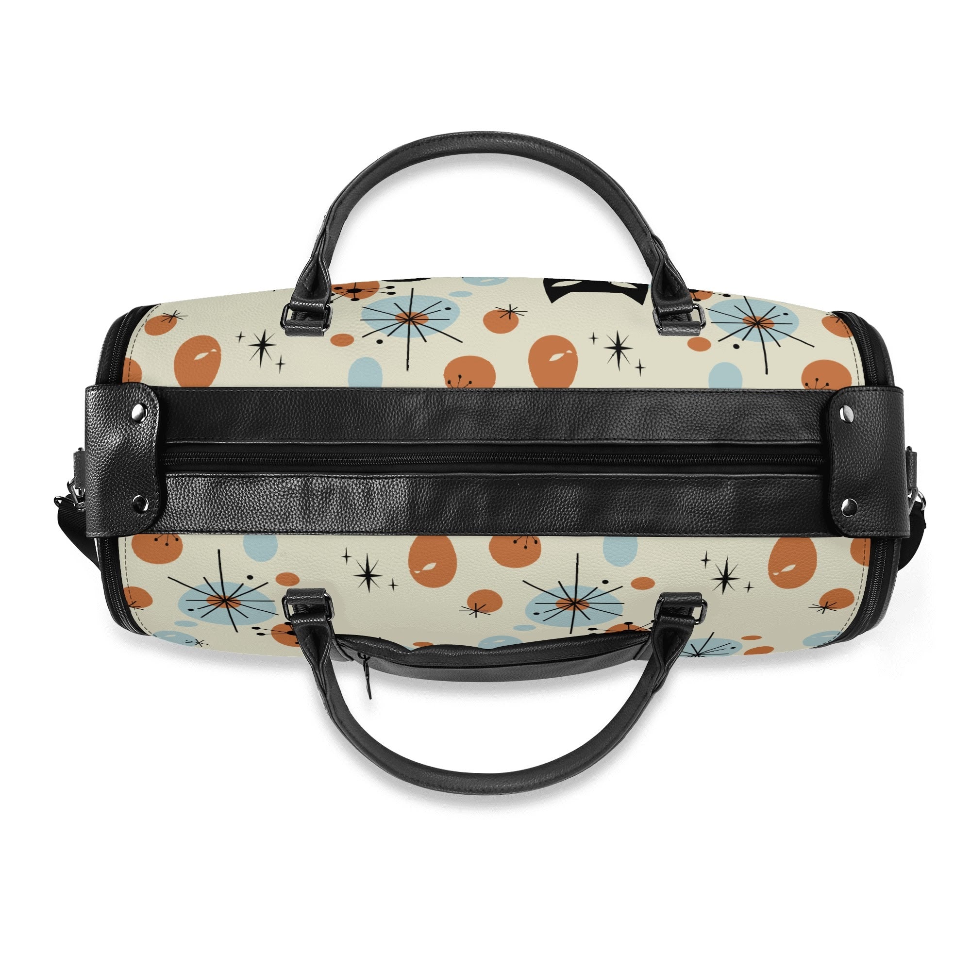 Kate McEnroe New York Kitschy Atomic Cat Duffel Bag, Mid Century Modern Sexton Cat Weekender, Retro Kitsch Carry - OnDuffel BagsWX12GR5W - 2