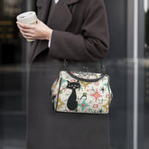Kate McEnroe New York Kitschy Atomic Cat Kiss Lock Handbag, Retro MCM Crossbody PurseCrossbody BagsD3323102