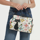 Kate McEnroe New York Kitschy Atomic Cat Kiss Lock Handbag, Retro MCM Crossbody PurseCrossbody BagsD3323102
