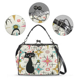 Kate McEnroe New York Kitschy Atomic Cat Kiss Lock Handbag, Retro MCM Crossbody PurseCrossbody BagsD3323102