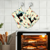 Kate McEnroe New York Kitschy Atomic Cat Left Hand Oven Mitt Set, MCM Kitchen DecorOven Mitts & Pot Holder SetrBtG5TvuxO
