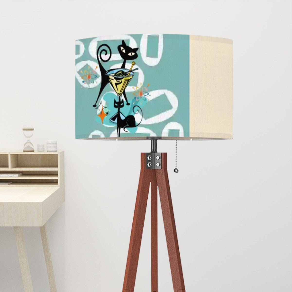 Kate McEnroe New York Kitschy Atomic Cat Martini 1950s Retro Drum Lamp ShadeLamp ShadesyhBsZlbE9U