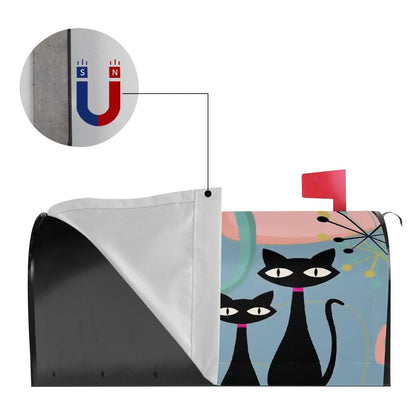 Kate McEnroe New York Kitschy Atomic Cat Mid Century Modern Magnetic Mailbox CoverGarden DecorXVbGz7zjmI