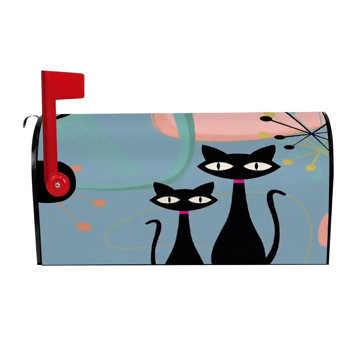Kate McEnroe New York Kitschy Atomic Cat Mid Century Modern Magnetic Mailbox CoverGarden DecorXVbGz7zjmI