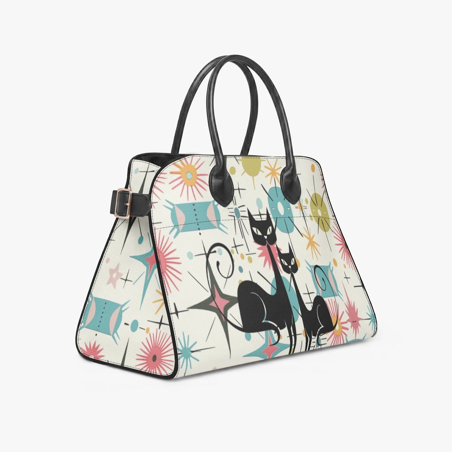 Kate McEnroe New York Kitschy Atomic Cat Mid Century Modern Starburst Satchel HandbagHandbagsb9u7khum_001