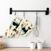 Kate McEnroe New York Kitschy Atomic Cat Right Hand Oven Mitt Set, MCM Kitchen DecorOven Mitts & Pot Holder SetJk1tSBtUPI