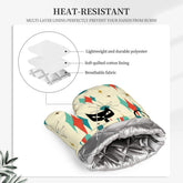 Kate McEnroe New York Kitschy Atomic Cat Right Hand Oven Mitt Set, MCM Kitchen DecorOven Mitts & Pot Holder SetJk1tSBtUPI