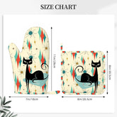 Kate McEnroe New York Kitschy Atomic Cat Right Hand Oven Mitt Set, MCM Kitchen DecorOven Mitts & Pot Holder SetJk1tSBtUPI