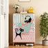 Kate McEnroe New York Kitschy Atomic Cat Shoe Cabinet, Mid Century Modern Retro Organizer, Pink Teal Black MCM StorageShoe StoragejfQTLH0mmc