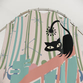 Kate McEnroe New York Kitschy Atomic Cat Shower Curtain, Retro 1950s MCM Bath DecorShower Curtains26175674228548713750