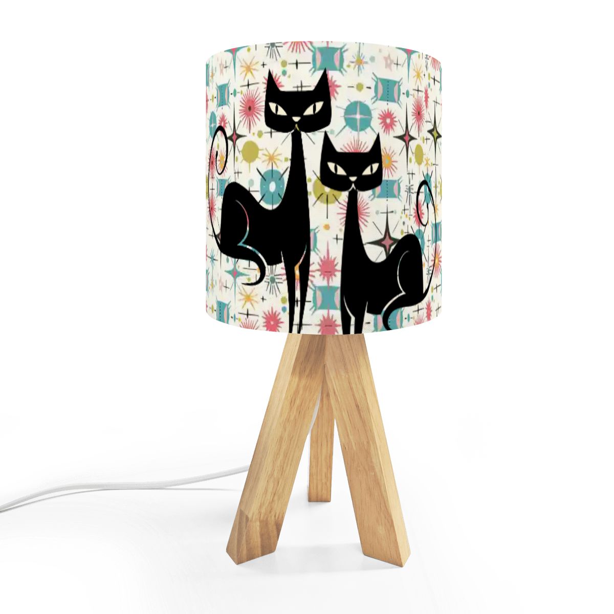 Kate McEnroe New York Kitschy Atomic Cat Sputnik Tripod Table Lamp, Retro Mid Century ModernTable Lamps0Uk0VUkfML